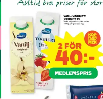 Stora Coop Valio yoghurt erbjuda