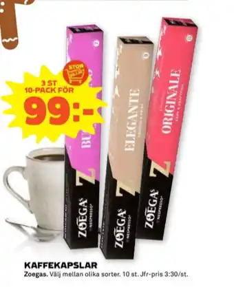 Stora Coop Zoegas kaffekapslar erbjuda