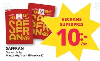 Tempo Garant saffran erbjuda