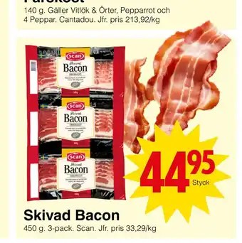 Matöppet Skivad bacon erbjuda