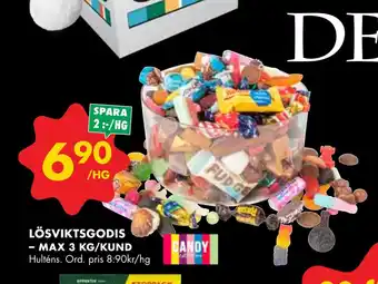 ÖoB Lösviktsgodis - max 3 kg/kund erbjuda