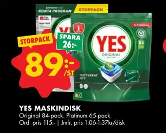 ÖoB Yes maskindisk erbjuda