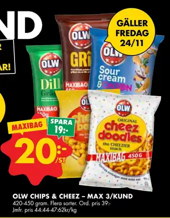 ÖoB Olw chips & cheez - max 3/kund erbjuda