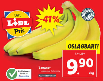 Lidl Bananer erbjuda