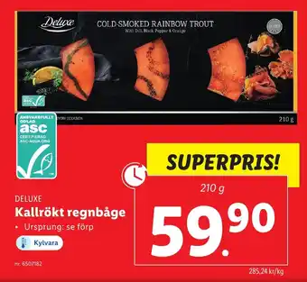 Lidl DELUXE Kallrökt regnbåge erbjuda