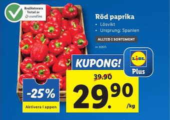 Lidl Röd paprika erbjuda