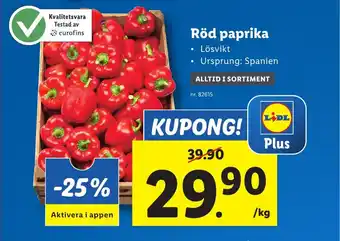 Lidl Röd paprika erbjuda