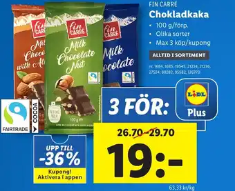 Lidl FIN CARRÉ Chokladkaka erbjuda