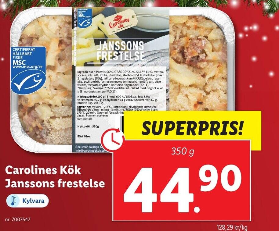 Lidl Carolines Kök Janssons frestelse erbjuda