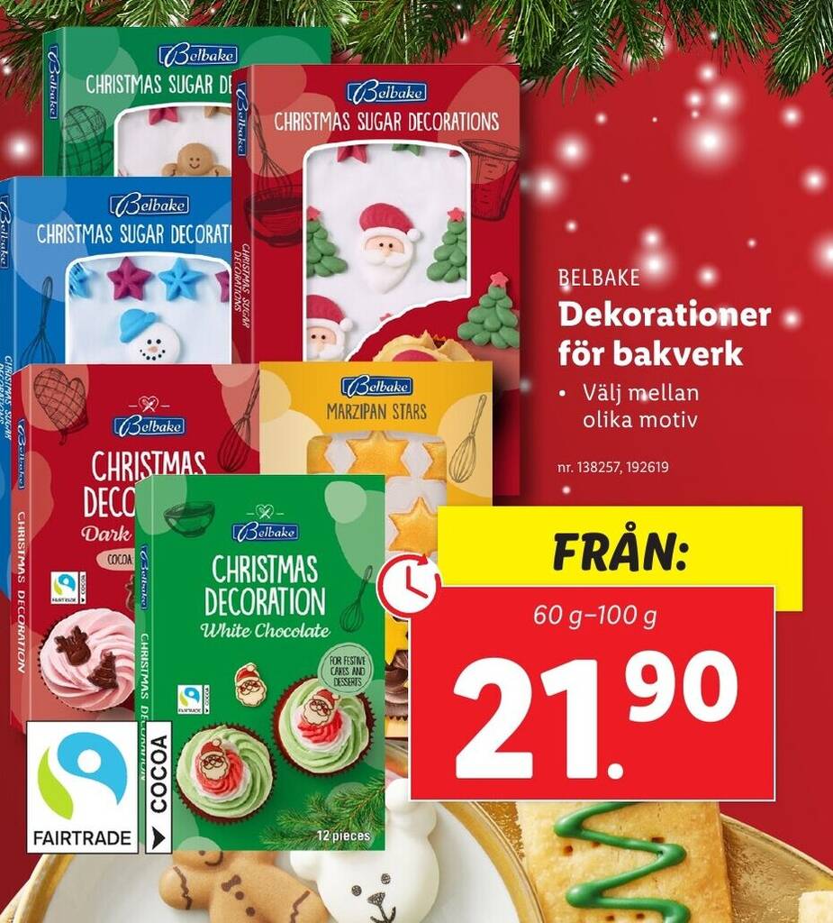 Lidl BELBAKE Dekorationer för bakverk erbjuda