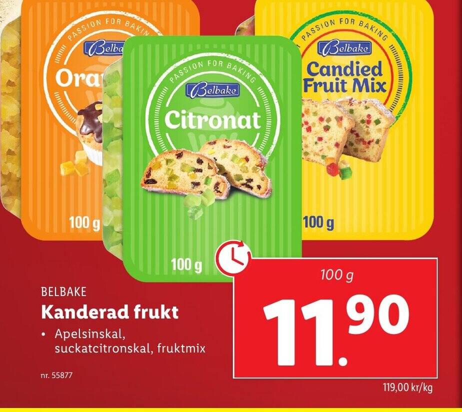 Lidl BELBAKE Kanderad frukt erbjuda
