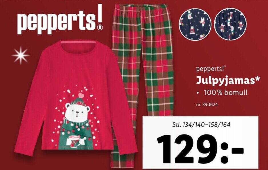 Lidl pepperts!Ⓡ Julpyjamas erbjuda
