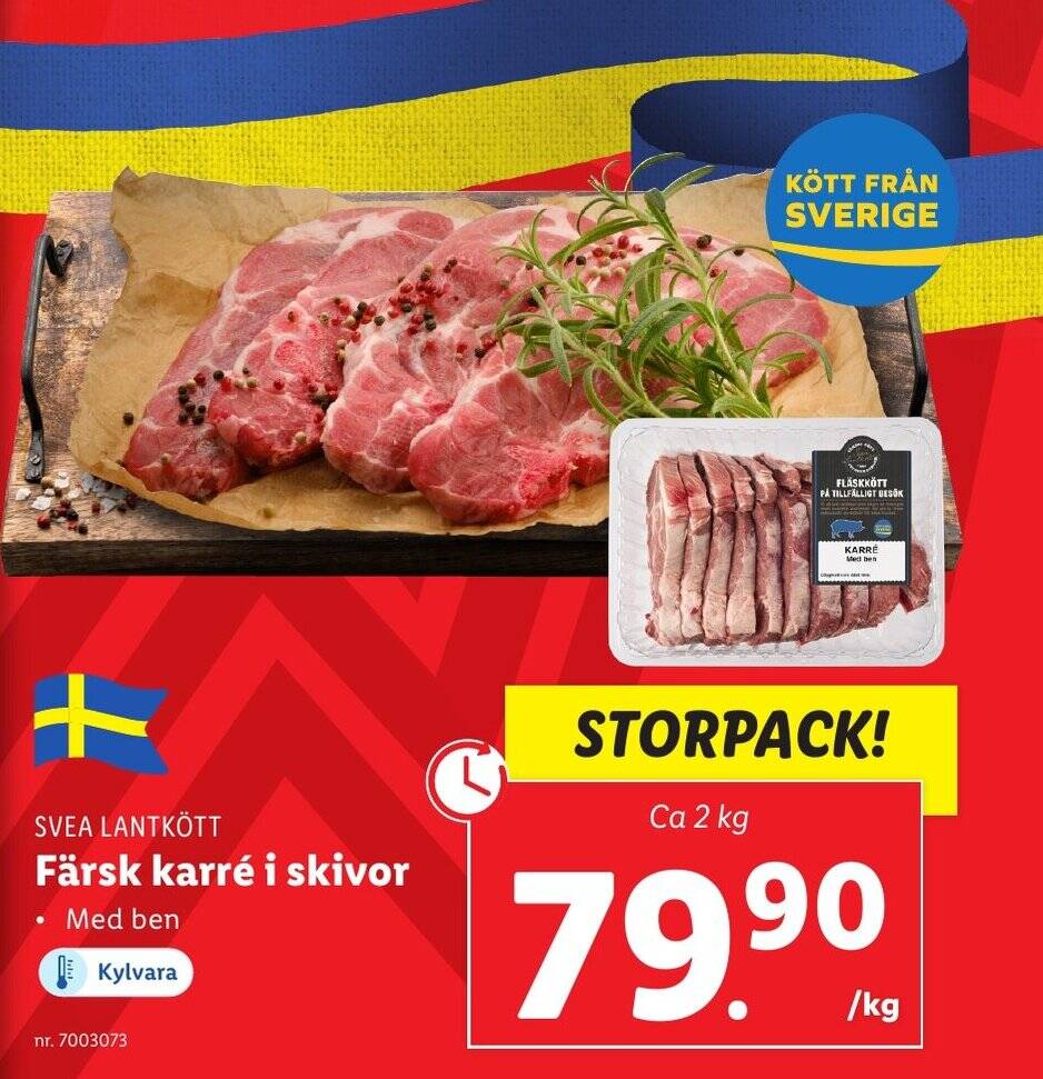 Lidl SVEA LANTKÖTT Färsk karré i skivor erbjuda