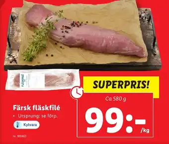 Färsk fläskfilé