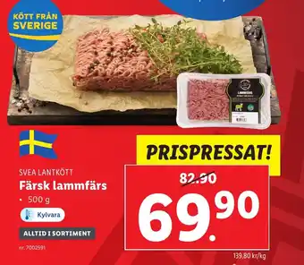 Lidl SVEA LANTKÖTT Färsk lammfärs erbjuda
