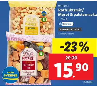 Lidl MATRIKET Rotfruktsmix/ Morot & palsternacka erbjuda
