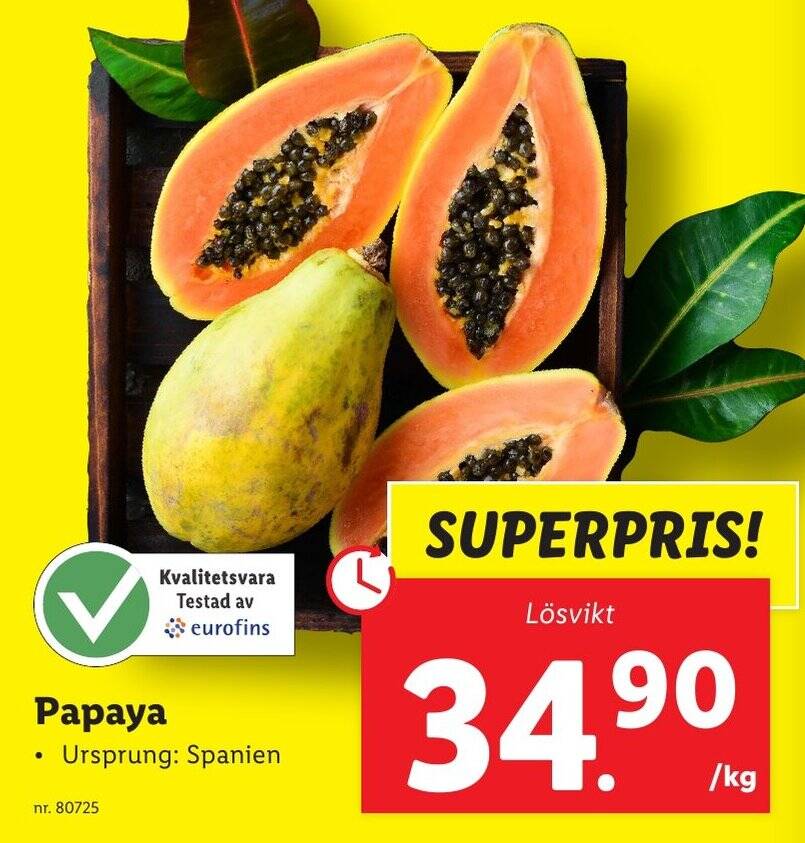 Lidl Papaya erbjuda