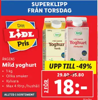 Lidl Mild Yoghurt 1 kg erbjuda