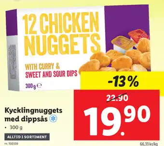 Lidl Kycklingnuggets Med Dippsås 300 g erbjuda