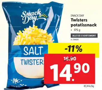 Lidl Snack Day Twisters Potatissnack 175 g erbjuda