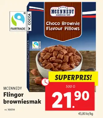 Lidl Mcennedy Flingor Browniesmak 500 g erbjuda