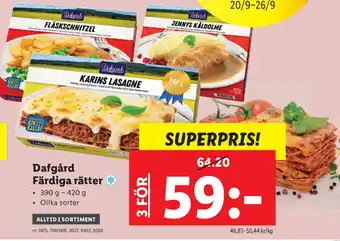 Lidl Dafgård Färdiga Rätter 390 g - 420 g erbjuda