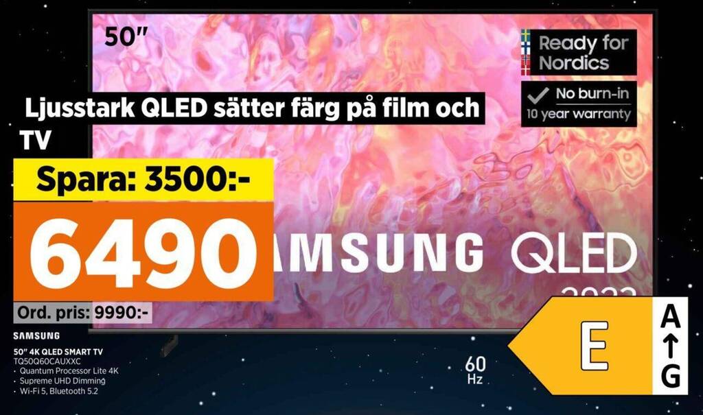 Power SAMSUNG 50" 4K QLED SMART TV TQ50Q60CAUXXC erbjuda