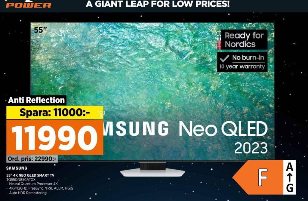 Power SAMSUNG 55" 4K NEO QLED SMART TV TQ55QN85CATXX erbjuda