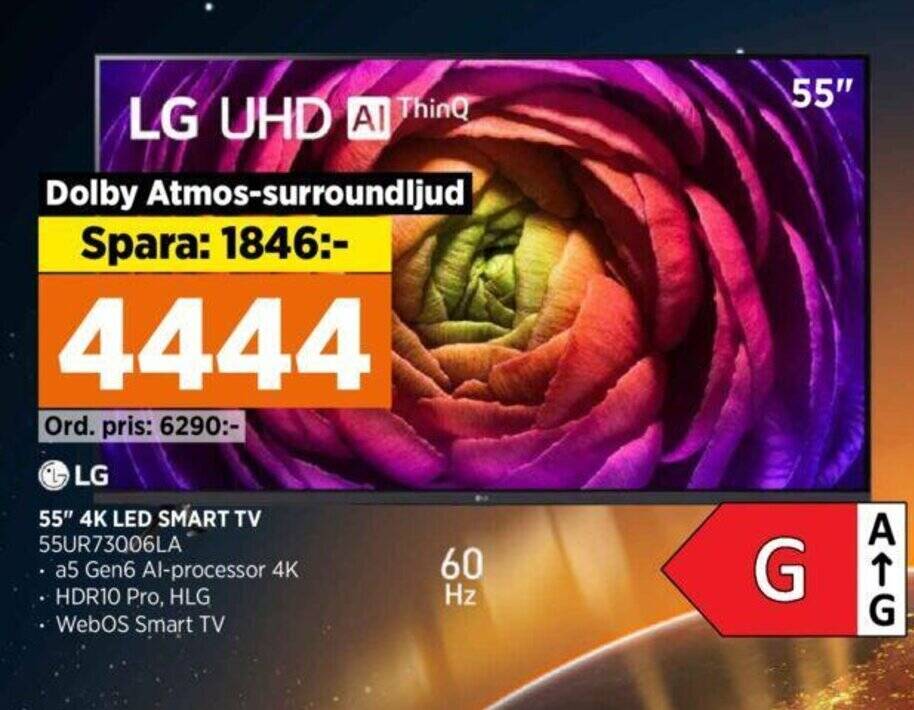 Power LG 55" 4K LED SMART TV 55UR73006LA erbjuda