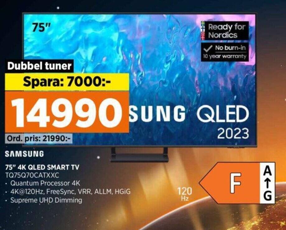 Power SAMSUNG 75" 4K QLED SMART TV TQ75Q70CATXXC erbjuda