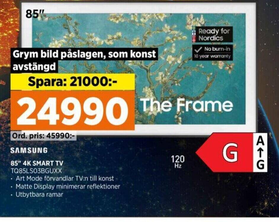 Power SAMSUNG 85" 4K SMART TV TQ85LS03BGUXX erbjuda