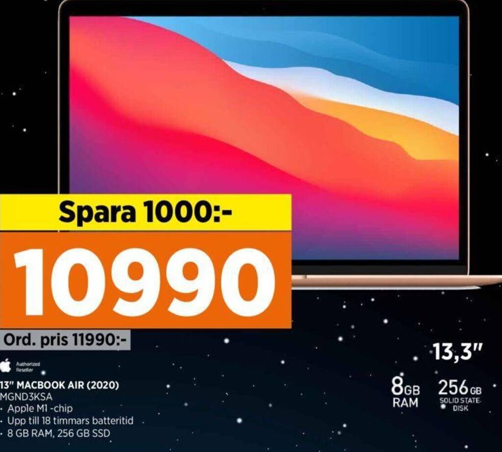 Power 13" MACBOOK AIR (2020) MGND3KSA erbjuda