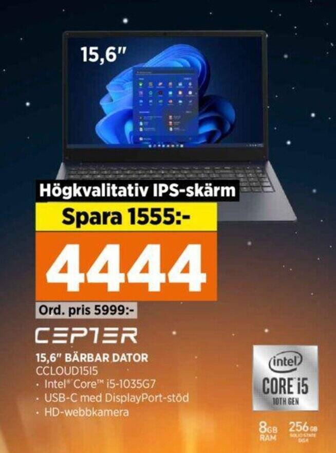 Power 15,6" BÄRBAR DATOR CCLOUD1515 erbjuda