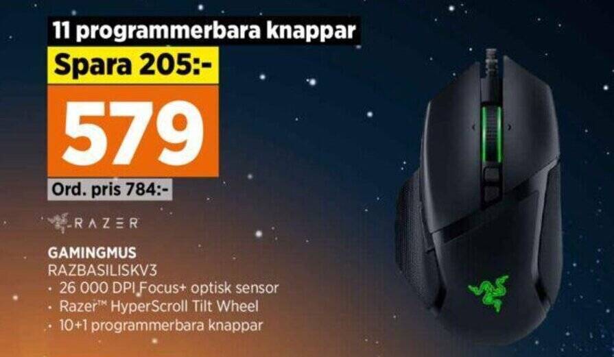 Power GAMINGMUS RAZBASILISKV3 erbjuda