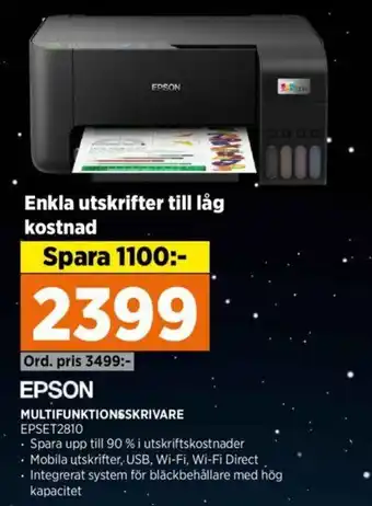 Power EPSON MULTIFUNKTIONSSKRIVARE EPSET2810 erbjuda