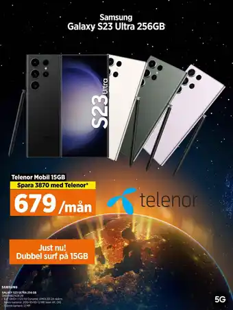 Power SAMSUNG GALAXY S23 ULTRA 256 GB SMS918BZKDEUB erbjuda