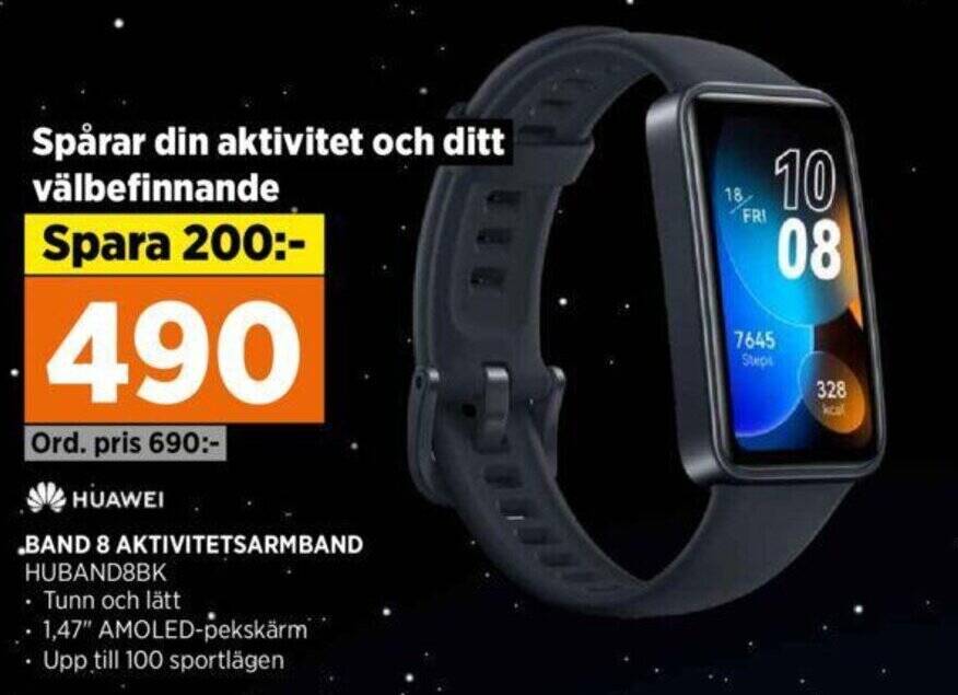 Power BAND 8 AKTIVITETSARMBAND HUBAND8BK erbjuda