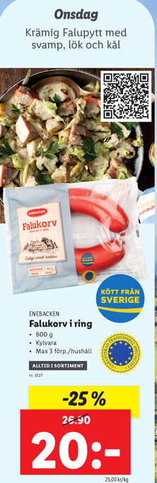 Lidl Enebacken Falukorv i Ring 800 g erbjuda