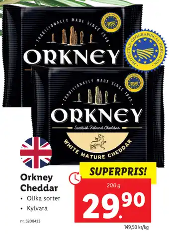 Lidl Orkney Cheddar 200 g erbjuda