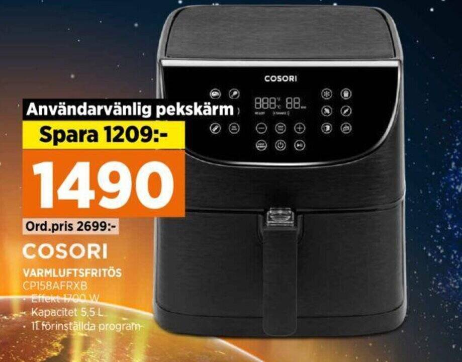 Power COSORI VARMLUFTSFRITÖS CP158AFRXB erbjuda