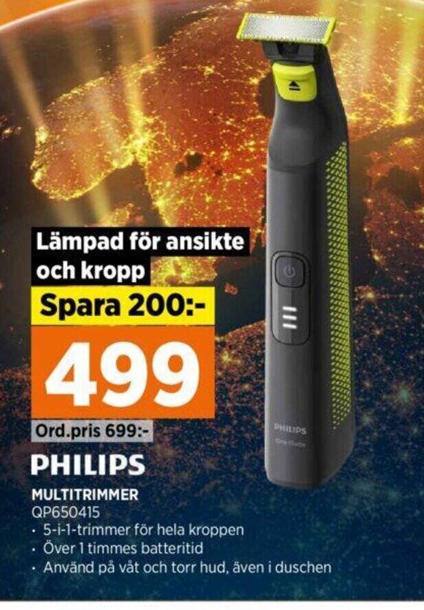 Power PHILIPS MULTITRIMMER QP650415 erbjuda