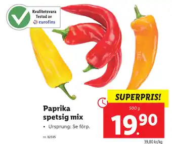 Lidl Paprika Spetsig Mix 500 g erbjuda