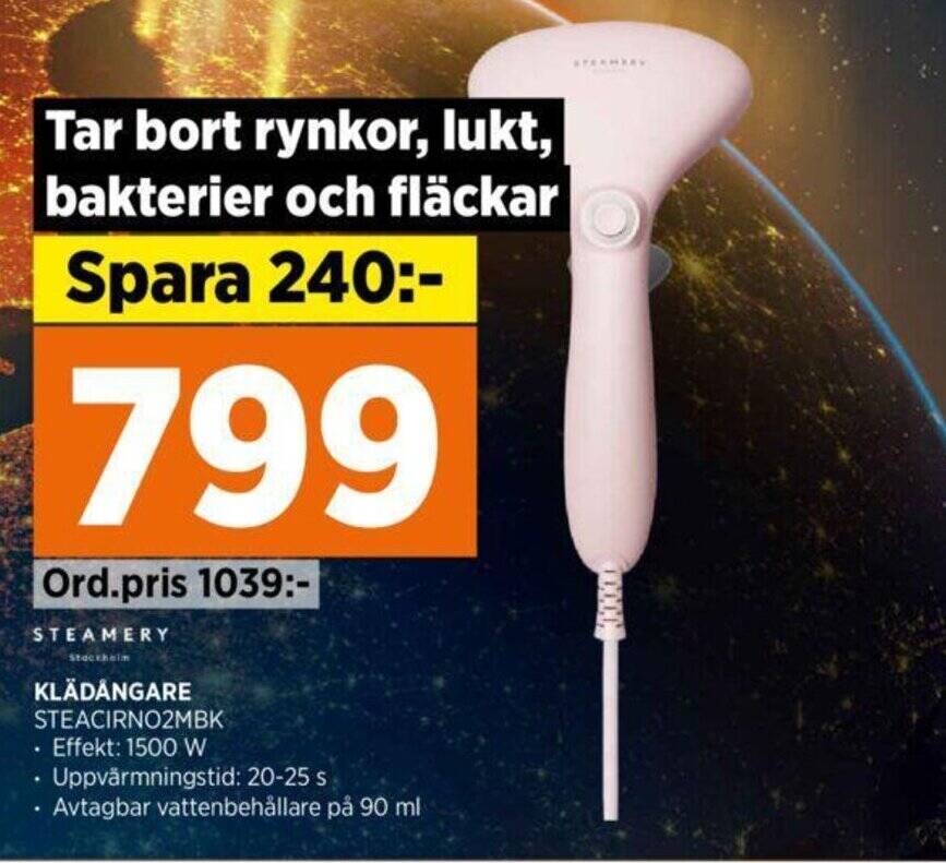Power KLÄDÅNGARE STEACIRNO2MBK erbjuda