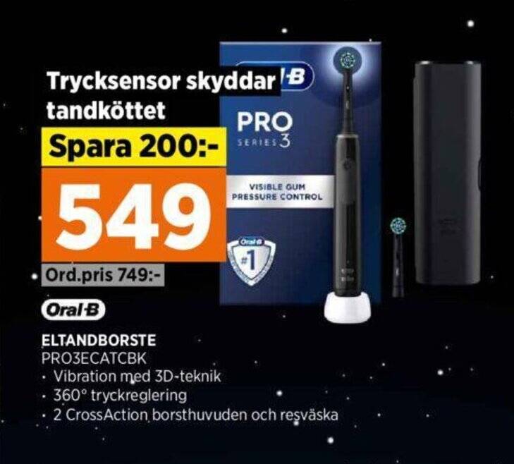 Power Oral-B ELTANDBORSTE PRO3ECATCBK erbjuda