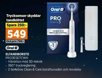 Power Oral-B ELTANDBORSTE PRO3ESETCWH erbjuda