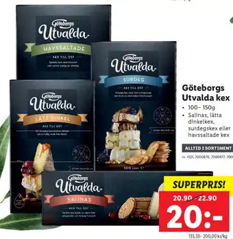 Lidl Göteborgs Utvalda Kex 100-150 g erbjuda