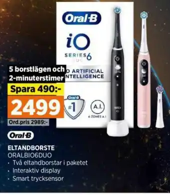 Power Oral-B ELTANDBORSTE ORALBIO6DUO erbjuda