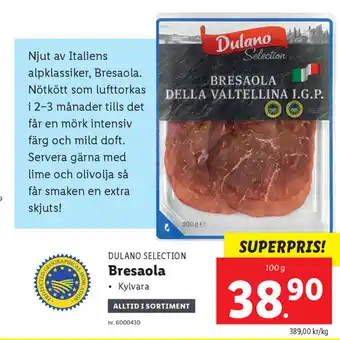 Lidl Dulano Selection Bresaola 100 g erbjuda