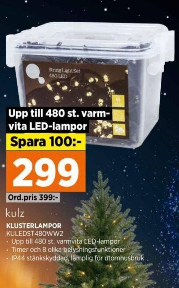 Power KLUSTERLAMPOR KULEDST480WW2 erbjuda