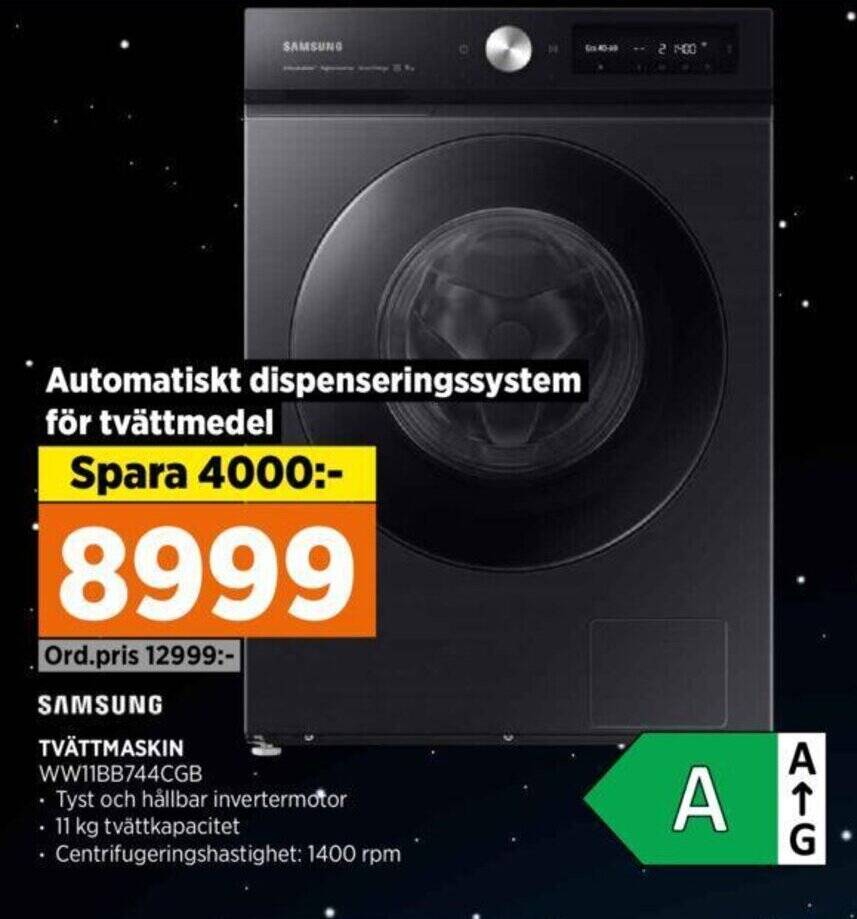 Power SAMSUNG TVÄTTMASKIN WW11BB744CGB erbjuda